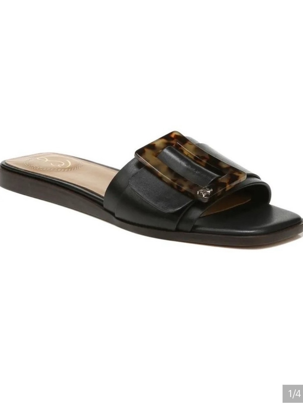 Sam Edelman Inez Slide Sandals in Black Tortoise size 7.5
